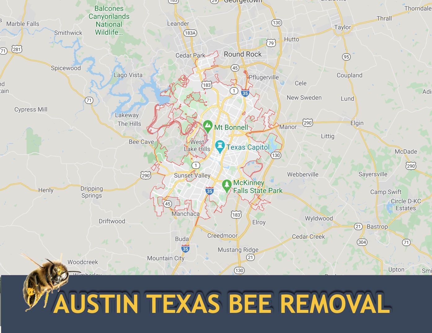 Bee Removal Austin Texas Map Bee Removal Austin Texas Map