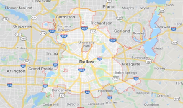 Dallas city bee removal service map
